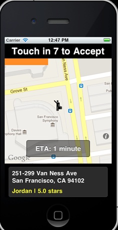 Old version of Uber Driver app