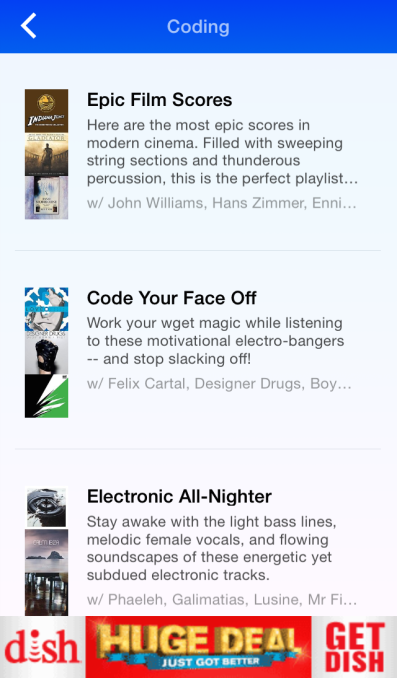 Songza Coding Playlist