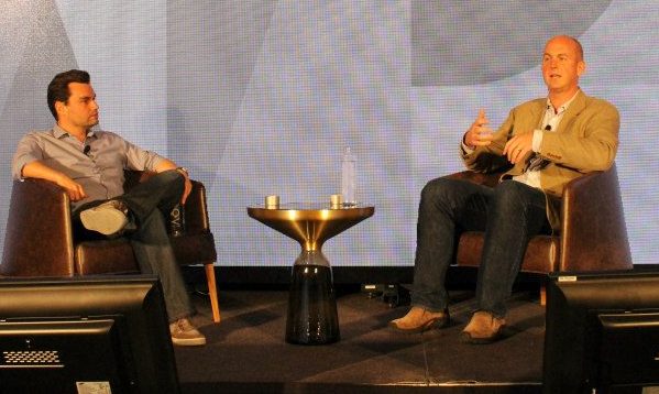 LiveRail's CEO Mark Trefgarne (left) with Facebook's VP of Ads Product Marketing Brian Boland (right)