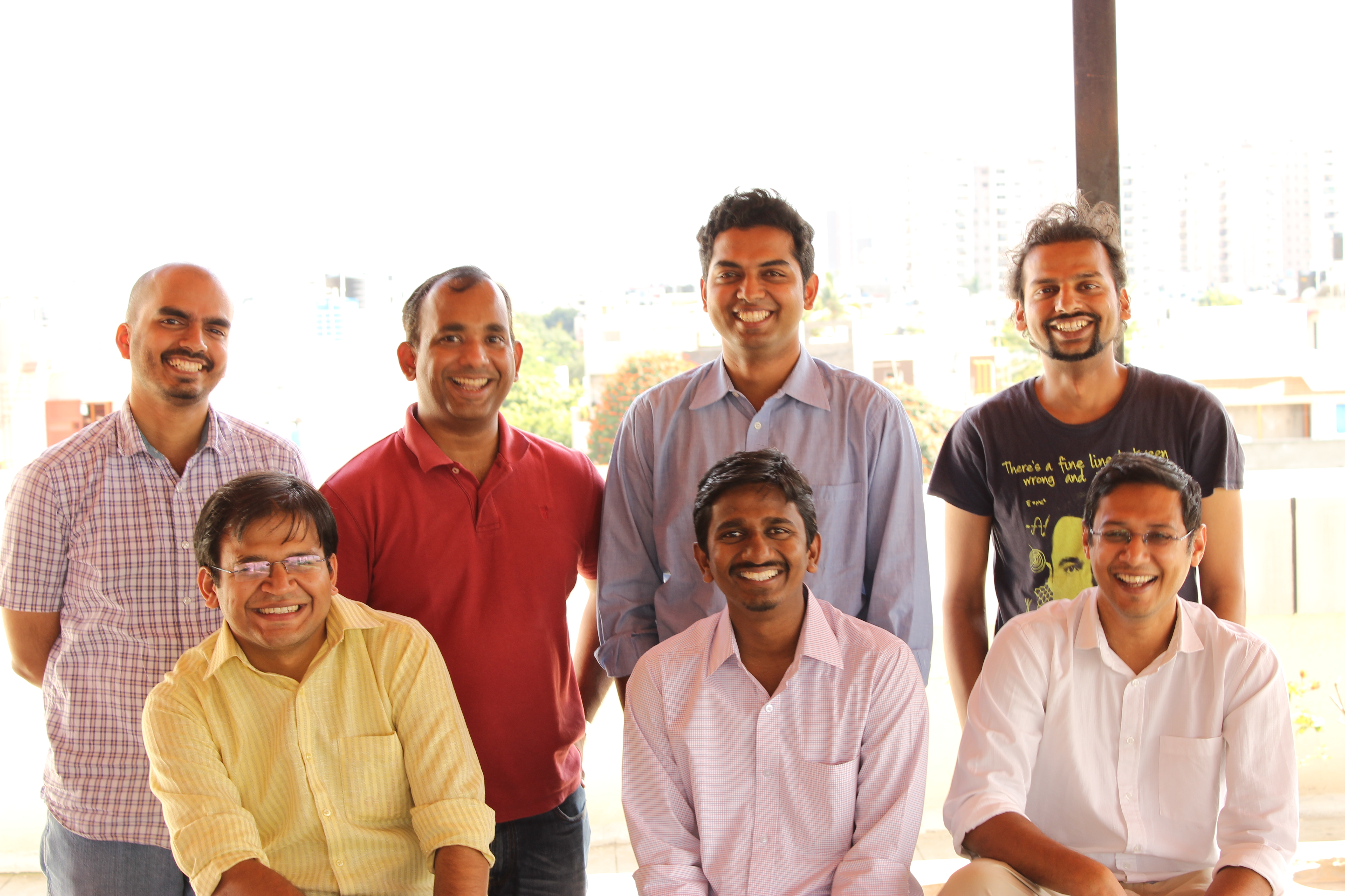 Goodbox's co-founders Charan Shetty, Abey Zachariah, Nithin Chandra, Mahesh Herle (top row, left to right); Mohit Maheshwari, Anand Kelaginamani, Mayank Bidawatka (bottom row, left ot right).