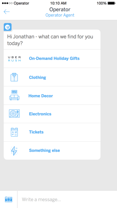 Shop via chat with Operator