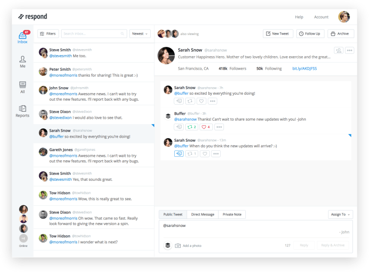 The Respond user interface