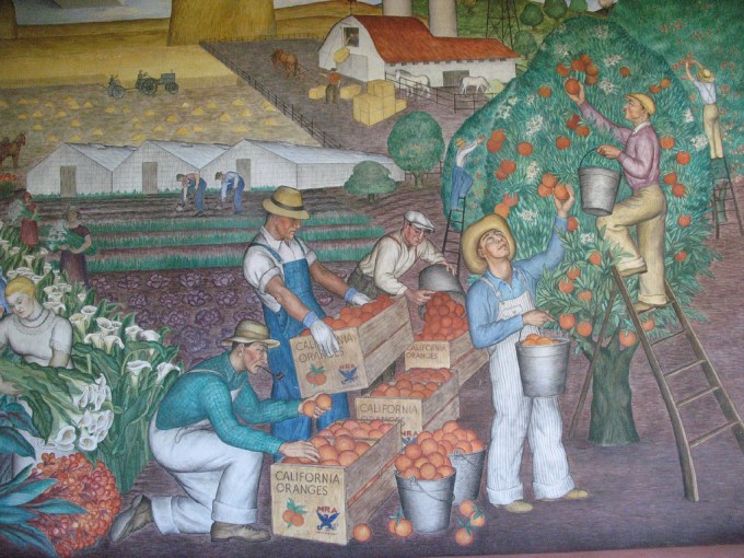 Coit Tower Mural photo courtesy of Flickr/Gary Stevens.