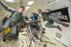 Made in Space testing their 3D printer on a parabolic flight / Image courtesy of NASA