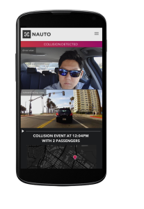 Nauto's Android app alerts drivers or fleet managers when an accident has happened.