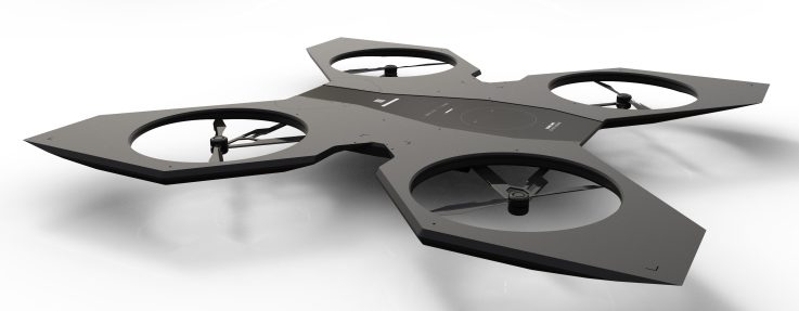 An artists impression of a home surveillance drone, featured on the FwdForce website