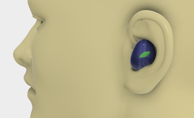 The design concept for a pair of fully wireless earbuds