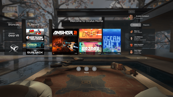 The new Oculus Home design