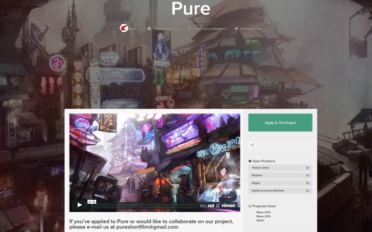 Browsing and applying to be part of projects has never been this pretty.