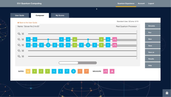 IBM Quantum Computing programming dashboard