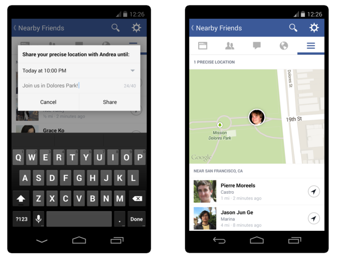 Facebook Nearby Friends