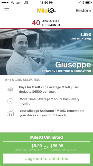 MileIQ, an app Barnard points out already does well on subscriptions.