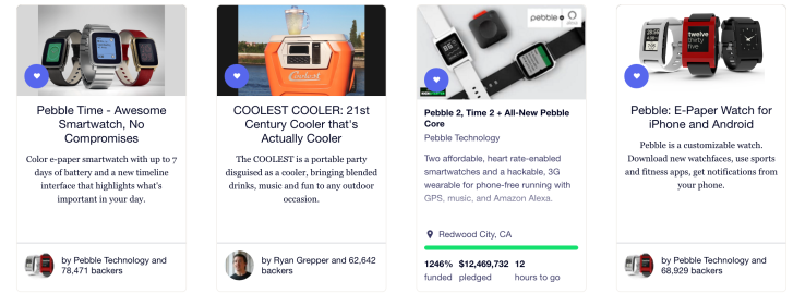 Pebble has run 3 out of the 4 highest-funded Kickstarter projects on the platform. Impressive.