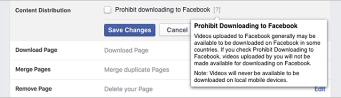 Facebook Video Download Opt Out