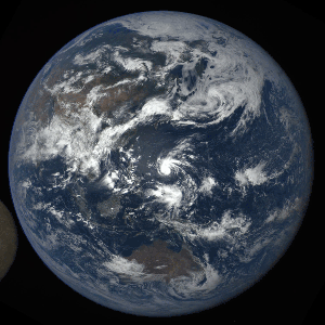 Series of EPIC images showing the second lunar transit that took place July, 2016 / Images courtesy of NASA/NOAA