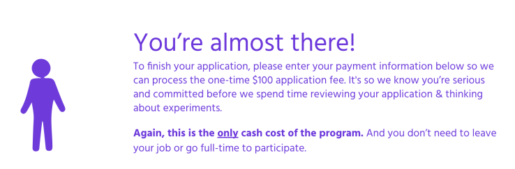 This is the screen that meets you after you've already filled in all the details about your idea.