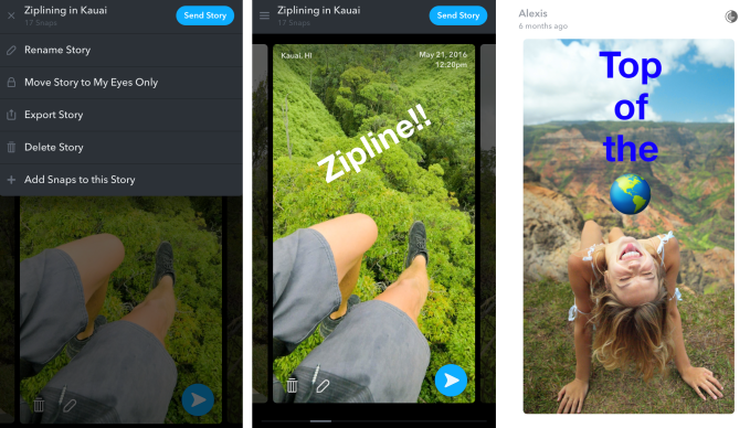 Edit together old snaps into a new clip and share it to your Story, where it will appear with a white Memories border