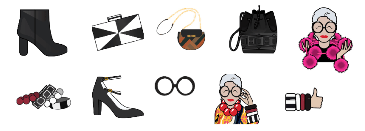 Iris Apfel Meets INC emojis.