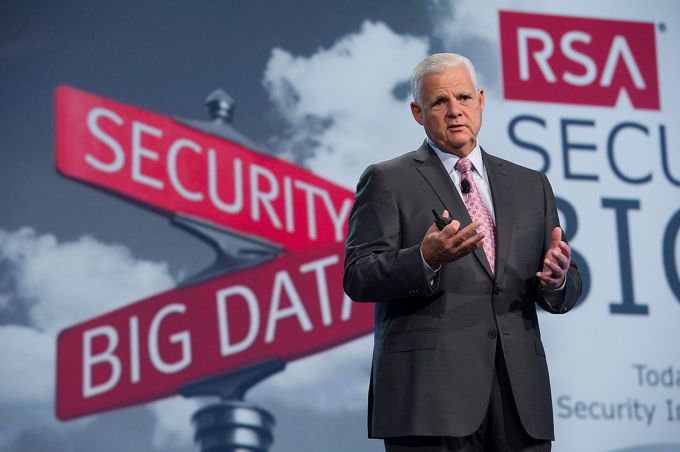 Joseph "Joe" Tucci, chairman and chief executive officer of EMC Corp., speaks during the Oracle OpenWorld 2013 conference in San Francisco, California, U.S., on Tuesday, Sept. 24, 2013. Oracle, the world's largest maker of database software, is focused on banking, telecommunications and retailing customers and is also seeking to spur sales by appealing to budget-minded businesses. Photographer: David Paul Morris/Bloomberg via Getty Images