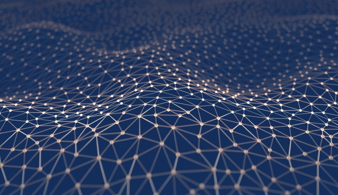 Lines and dots interconnecting, conceptual illustration.
