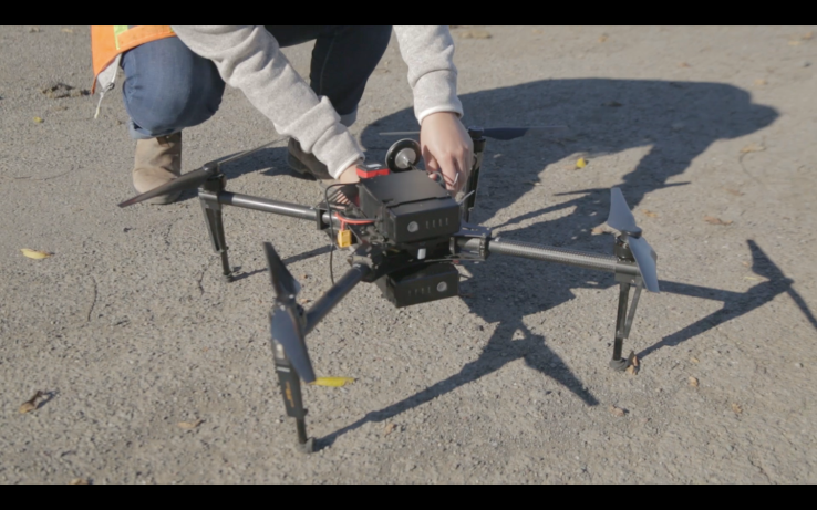 A DJI drone, customized and operated by Skycision, is used to study the health of vineyards.