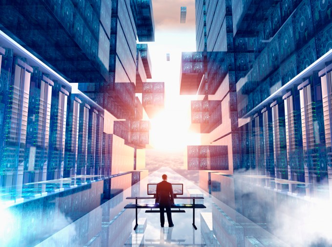 Blocks of servers in cloud data center.