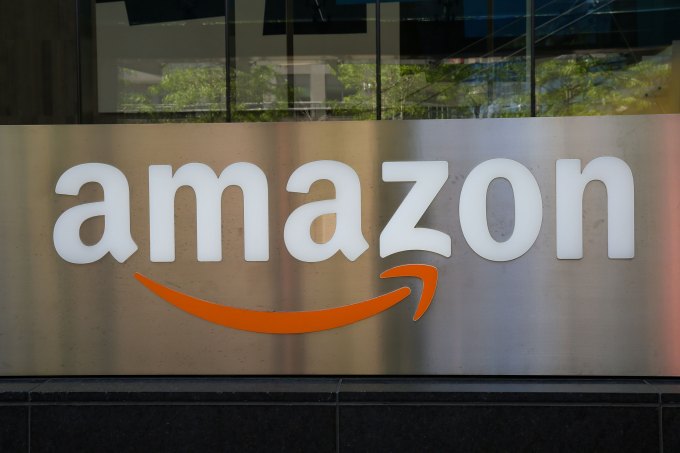 An Amazon logo seen outside a building in Toronto An Amazon logo seen outside a building in Toronto