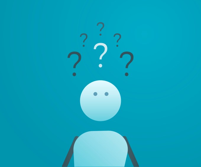 Character with a stack of question marks above his head. Vector illustration for different concepts like doubt, questions and answers, curiosity, confusion etc. GettyImages 924636730