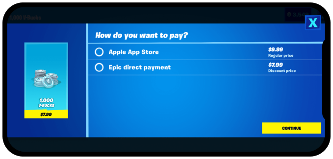 Epic Direct Payment in App Store