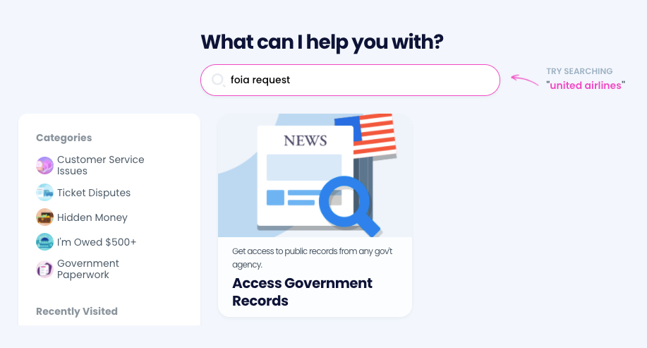 A screenshot of Do Not Pay's website.